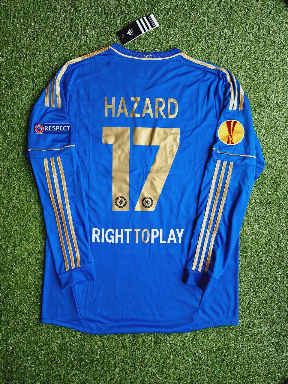 Eden Hazard Chelsea 2013 Final Amsterdam Blue Retro Football Jersey