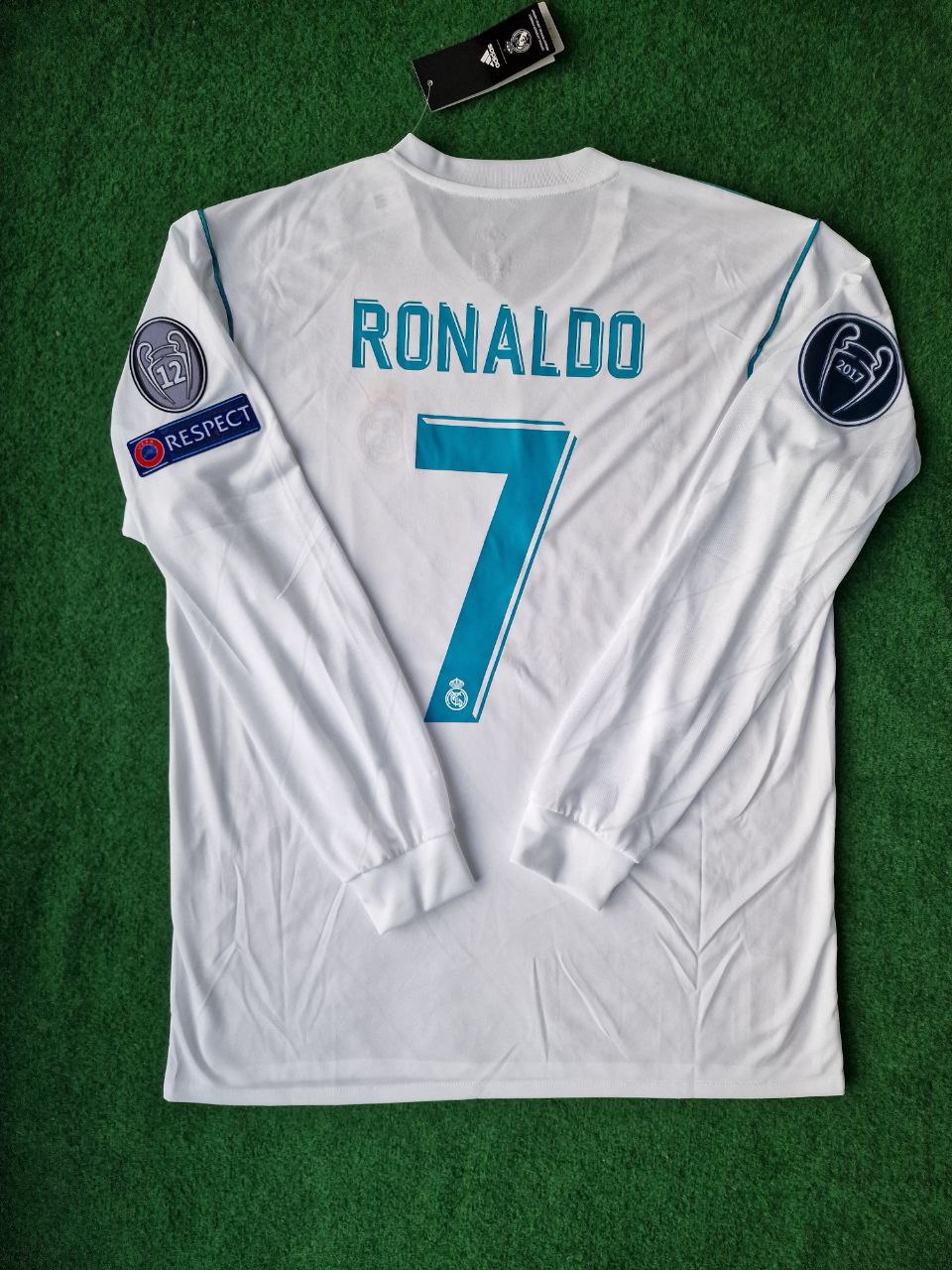 Cristiano Ronaldo CR7 Real Madrid 2018 Kyiv Final Special Retro Long Sleeve Jersey