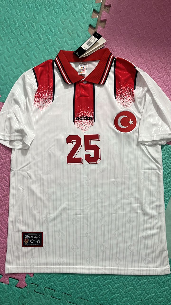 Türkiye Turkey Retro Beyaz Özel Forma Football Jersey Maglia Trikot Maillot