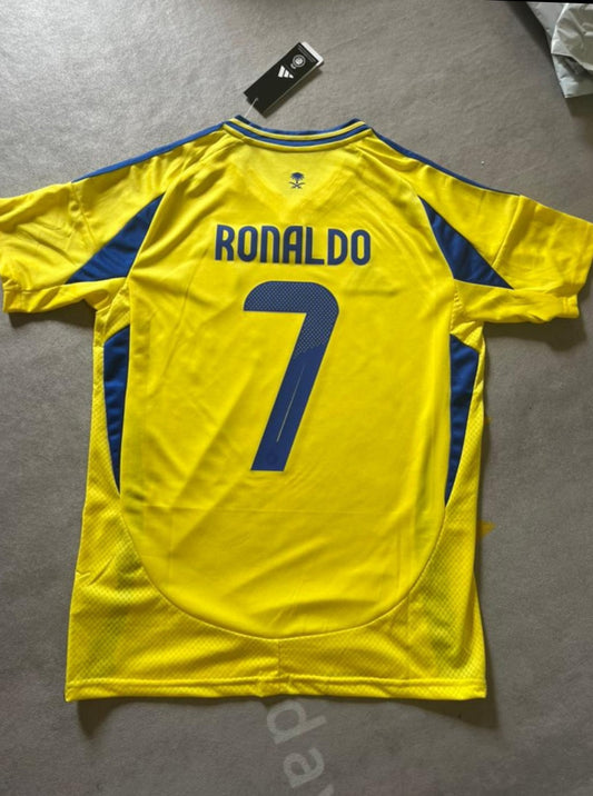 Cristiano Ronaldo CR7 Al Nassr Home Short Sleeve Yellow Jersey