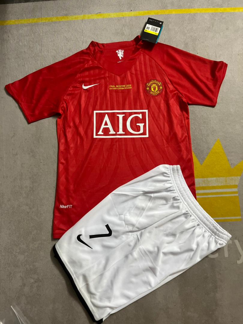 Cristiano Ronaldo Manchester United 2009 Moscow Final Kids Children Home Football Jersey