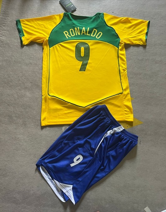 Ronaldo Nazario El Fenomeno Brazil Retro Kids kit Kindertrikot Cocuk formasi maillot enfant camiseta kindertrui