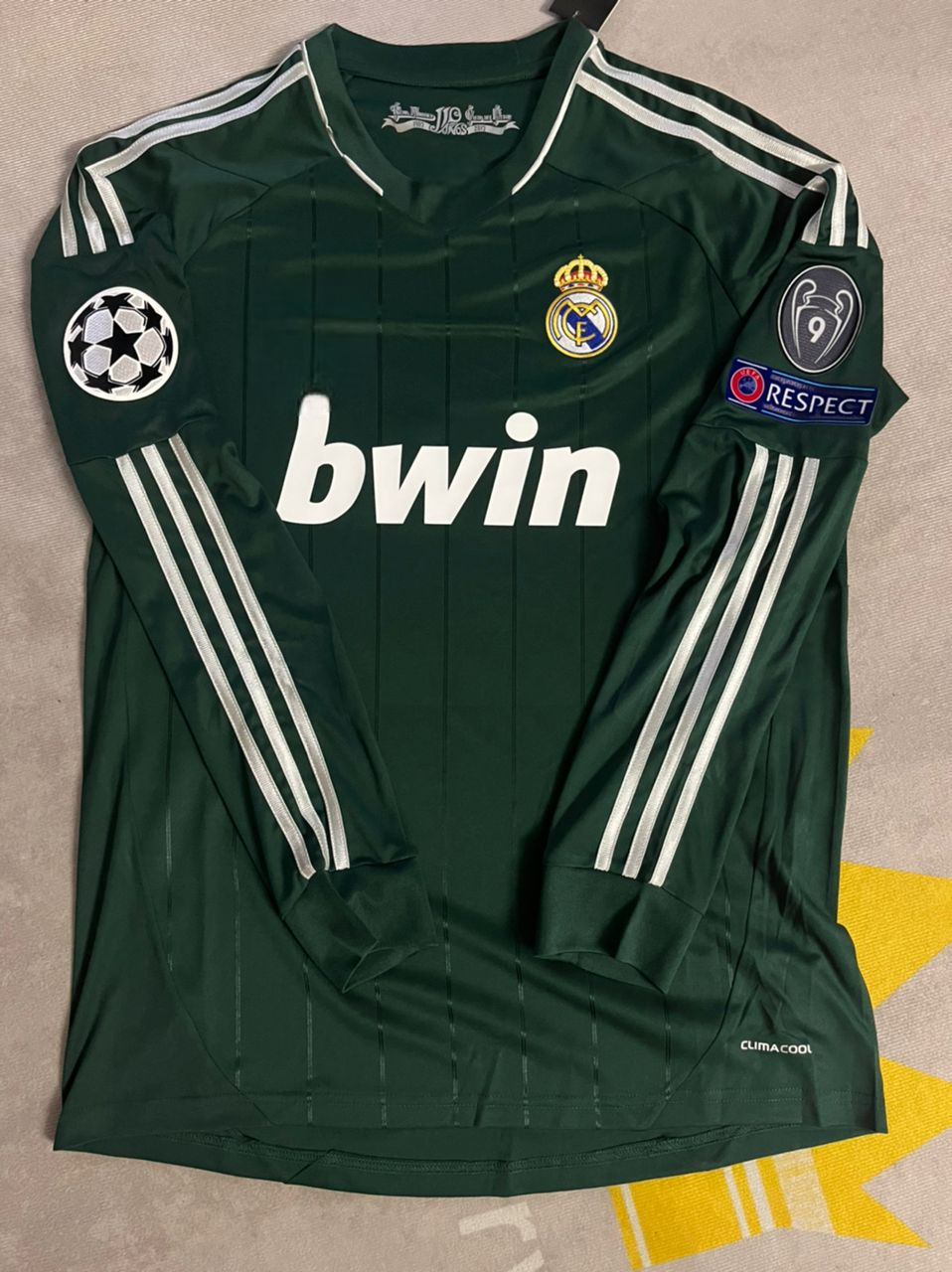 Cristiano Ronaldo Real Madrid 2012-2013 Green Champions League Patch Retro Jersey