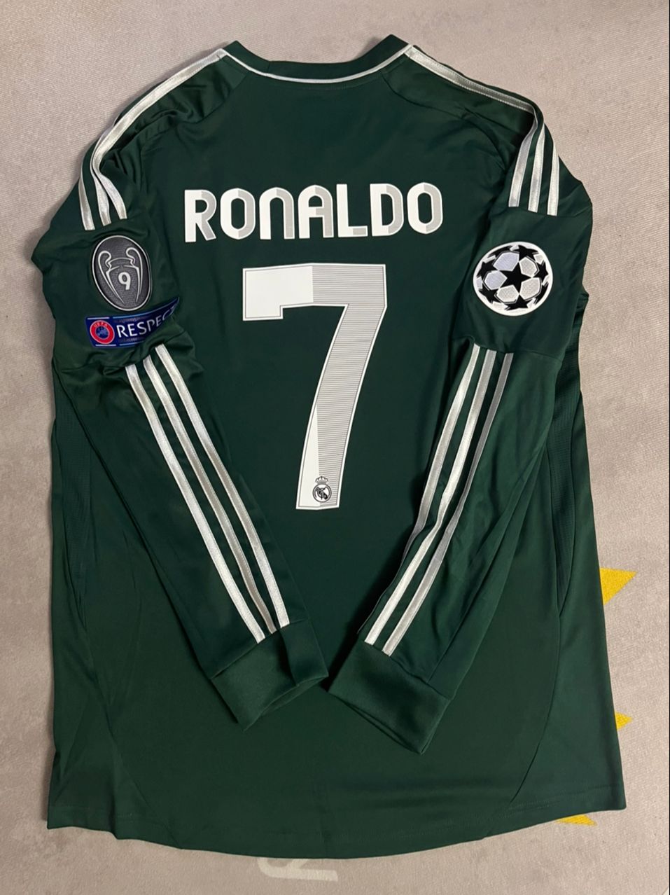 Cristiano Ronaldo Real Madrid 2012-2013 Green Champions League Patch Retro Jersey